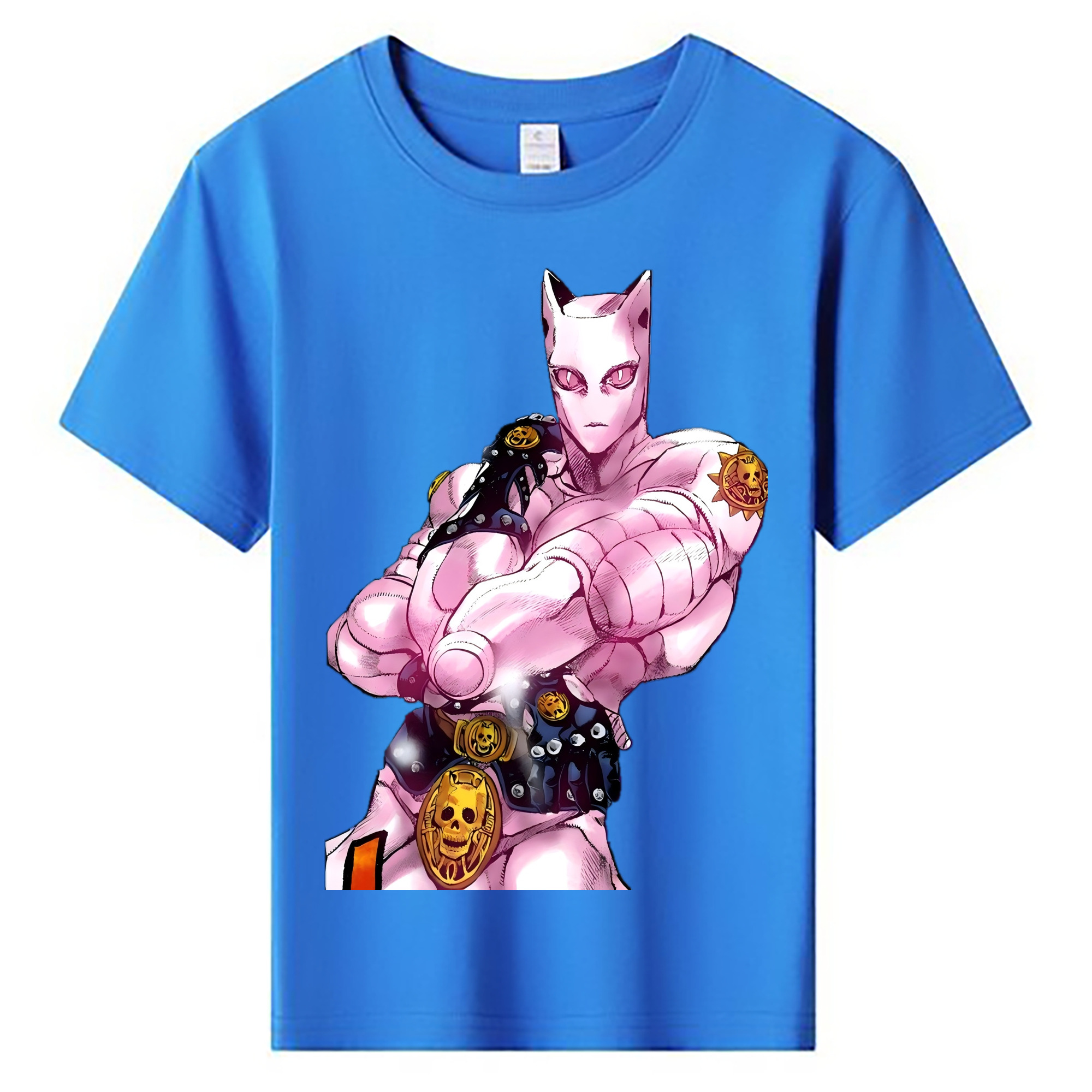 （画像用） ジョジョの奇妙な冒険 きら よしかげ JoJo's Bizarre Adventure Kira Yoshikage 綿100％キッズTシャツ（フロントプリント）